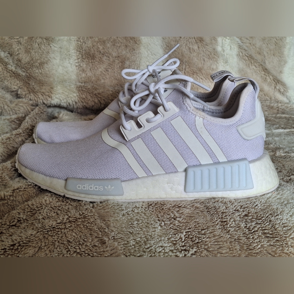 adidas Women's NMD R1 Primeblue Triple White Skate Shoes/Sneakers Size 9 US - Picture 5 of 16